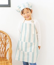 ダブルストライプキッズエプロン&三角巾セット