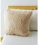 ボリュームボアクッションカバー：45×45cm／チェックとモコモコ