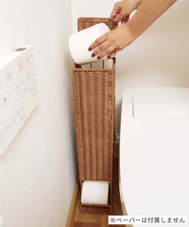 PEラタン6ロールペーパーストッカー／暮らしにラタンを