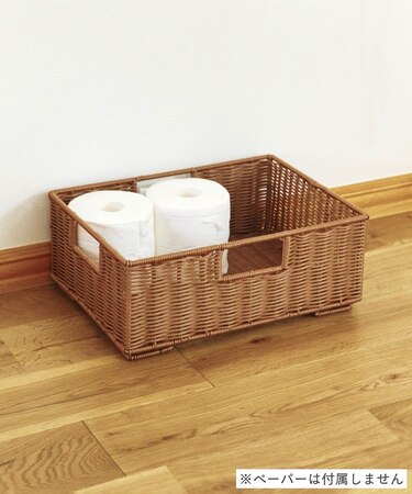 PEラタンレクタングルバスケットハーフ／暮らしにラタンを