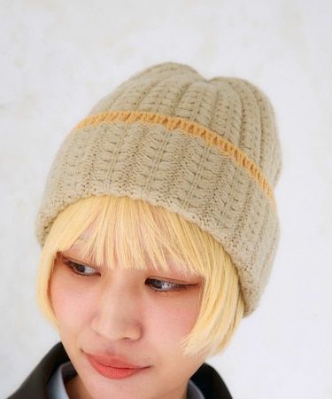 カラーラインニット帽子