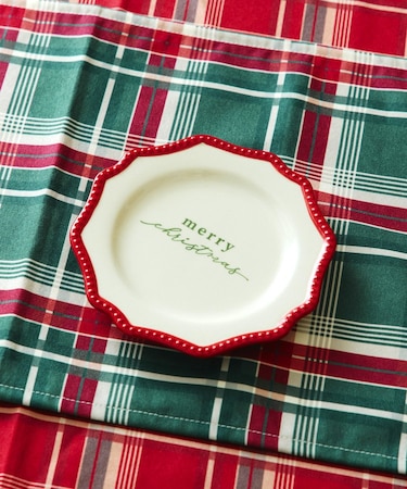 クリスマススカラップラインプレート：16cm／クリスマスアフタヌーンティー