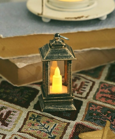 アンティークミニLEDライトオブジェスクエア／クリスマスフリーマーケット