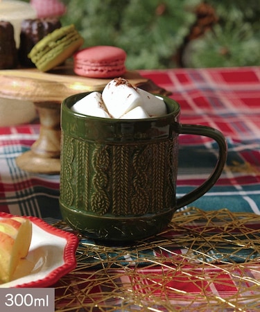 ニット柄マグカップ：300ml／クリスマスアフタヌーンティー