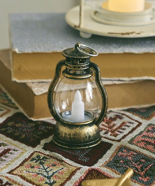 アンティークミニLEDライトオブジェラウンド／クリスマスフリーマーケット