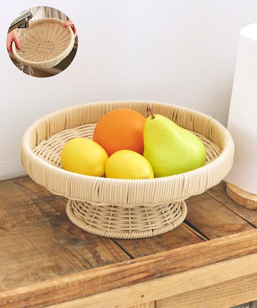 《洗える！／WEB限定再入荷》PPラタンスタンド付きバスケット