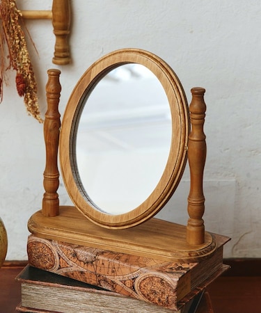 アンティークオーバル卓上ミラー