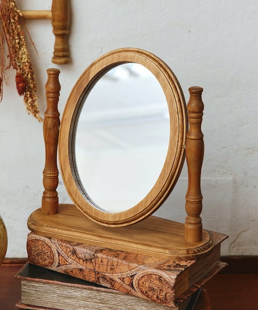 アンティークオーバル卓上ミラー