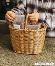 PEラタンラウンドハンドルバスケット