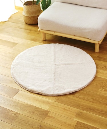 フェイクラビットファーラウンドマット：90cm