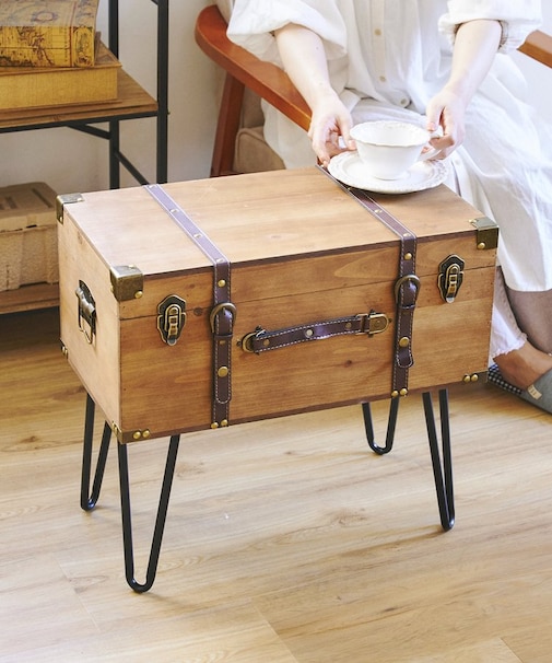 《WEB限定商品》脚付きウッドトランクテーブル