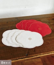 ペーパーランチョンマット8枚セット／花ひらく、新春のうつわ