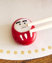 ガラスの箸置きだるま／花ひらく、新春のうつわ