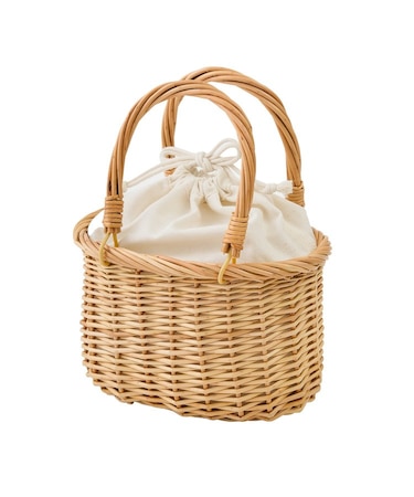 柳布付きハンドルバスケット