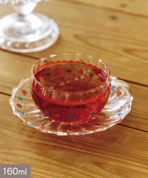 アンティーク サファイア色古ガラスのミル打ちが細工された小さな小さなレースピ アンティーク サファイア色古ガラスのミル打ちが細工された小さな