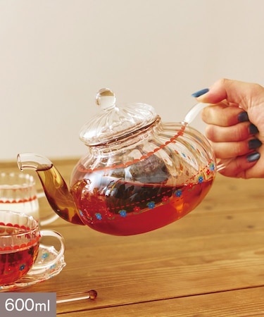 レトロフラワーガラスポット：600ml