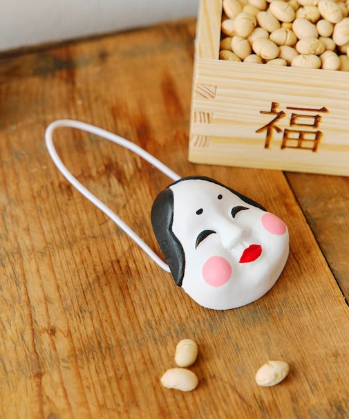 《WEB先行販売》木彫りのお面おたふく／節分