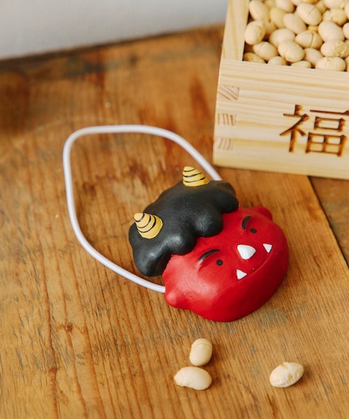 《WEB先行販売》木彫りのお面赤鬼／節分