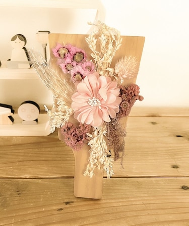 羽子板ドライフラワーオブジェ／ひなまつり