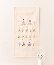 雛段刺繍タペストリー／ひなまつり