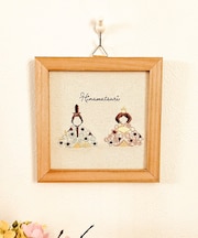 雛人形刺繍パネル／ひなまつり