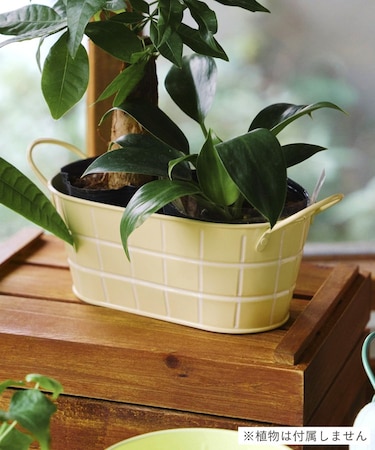 タイルデザインオーバルブリキバスケット