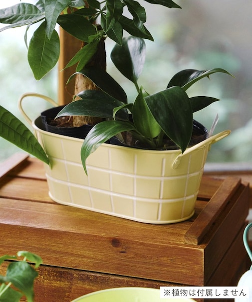 タイルデザインオーバルブリキバスケット