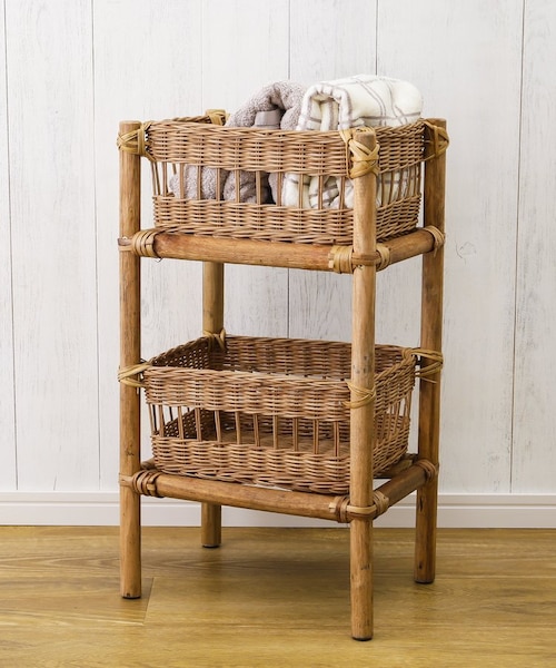 WEB限定再入荷》ラタン2段ラック｜サリュの通販｜&mall（アンドモール