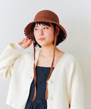 レース編みバケットハット