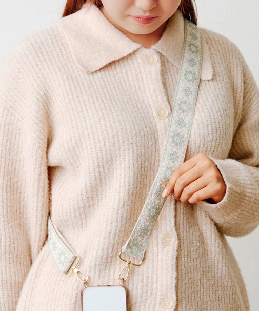 フラワージャガードテープスマホストラップ