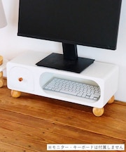 《WEB限定商品》ウッドマーブルワイドラック／milk latte