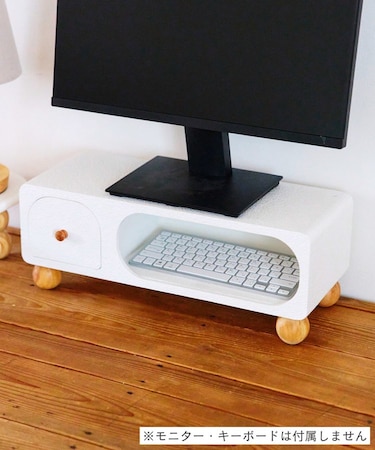 《WEB限定商品》ウッドマーブルワイドラック／milk latte