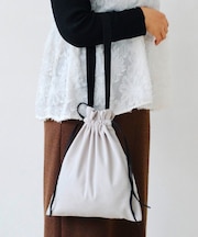 バイカラー巾着トートバッグ