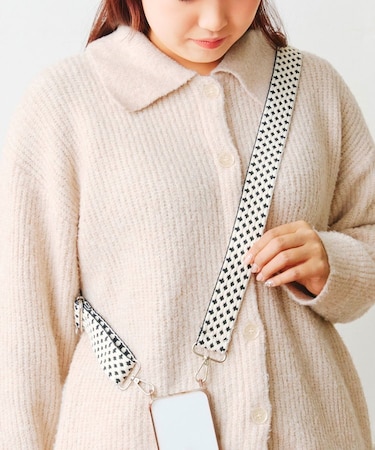 ドットジャガードテープスマホストラップ