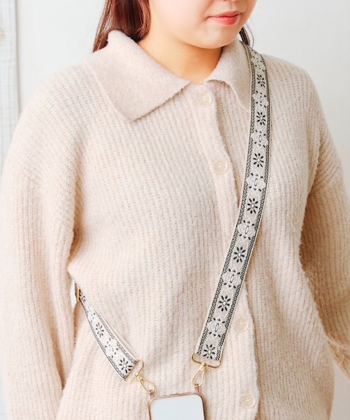 ボヘミアンジャガードテープスマホストラップ