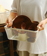 ウッドハンドルワイヤーバスケット:S