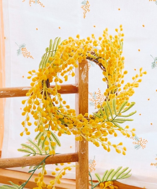 アートフラワーミモザリース