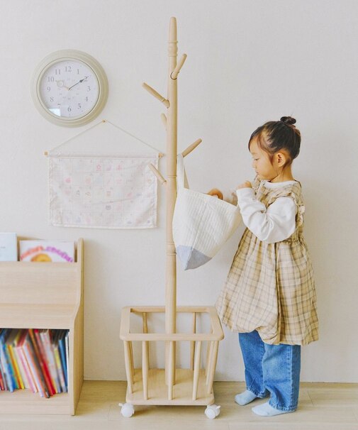 《WEB限定商品》バスケット付きポールハンガー／こども部屋