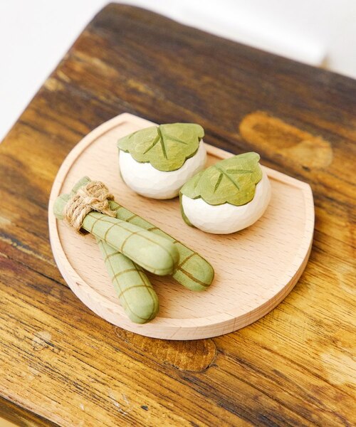 柏餅とちまき　ガラス細工　ミニチュア ちまきと柏餅オブジェ／こどもの日｜サリュの通販｜&mall（アンド