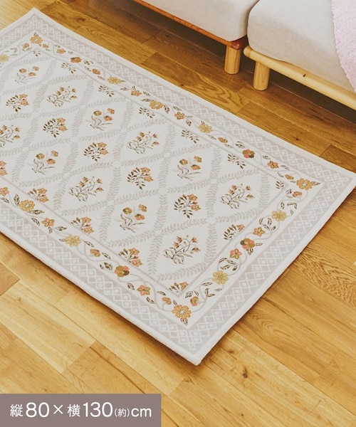 アンティークフラワーラグ：80×130cm／mignon｜サリュの通販｜&mall