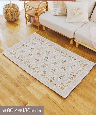 アンティークフラワーラグ：80×130cm／mignon