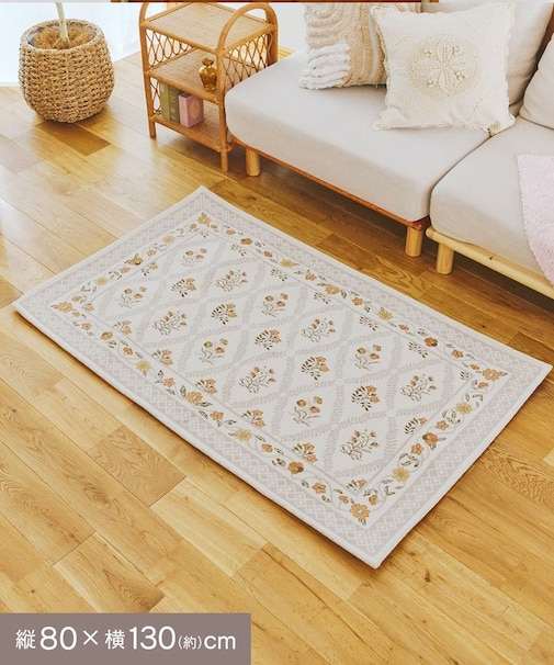 アンティークフラワーラグ：80×130cm／mignon