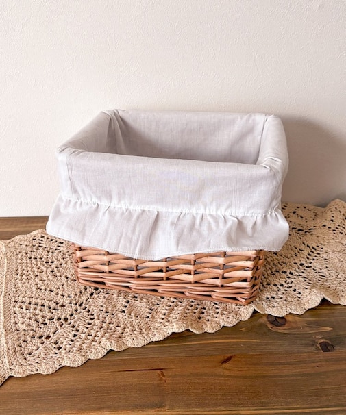 柳レクタングルフリルバスケット：S