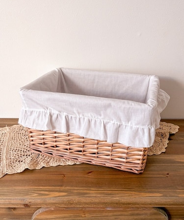 柳レクタングルフリルバスケット：L