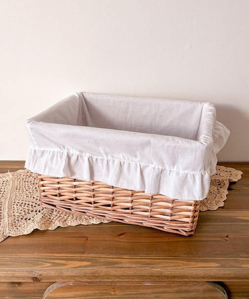 柳レクタングルフリルバスケット：L