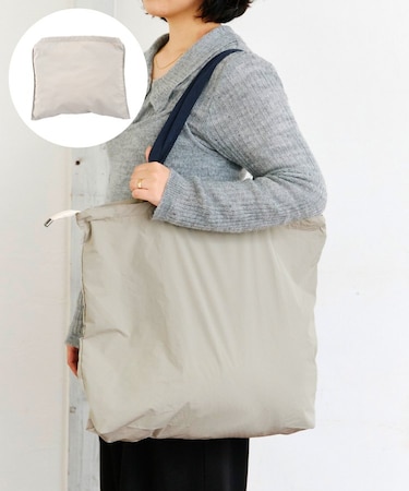 ファスナー付き折りたたみエコバッグ