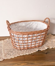 《WEB限定商品》柳取っ手付オーバルバスケット：L