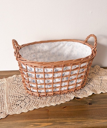 《WEB限定商品》柳取っ手付オーバルバスケット：L