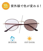 メタルフレーム調光サングラス