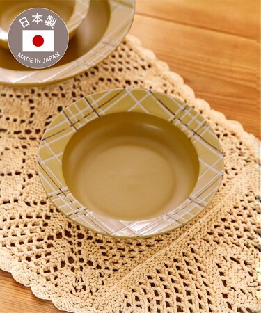 チェックディーププレート：17cm／新生活食器